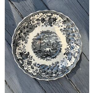 Vintage 1928 Copeland England Late SPODE - Black + White - 7.5" Plate (6) Avail